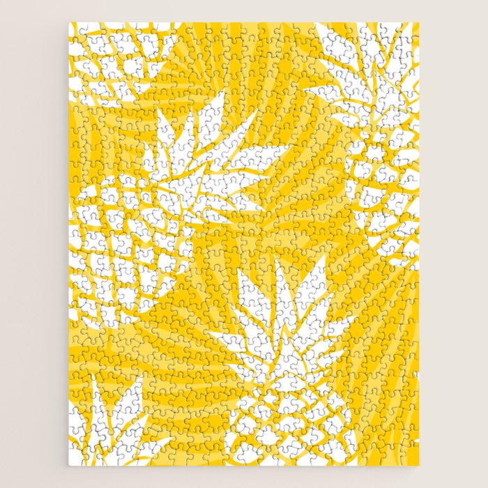 Bright Yellow, Summer, Pineapple Art Jigsaw Puzzle Gallery Image 1