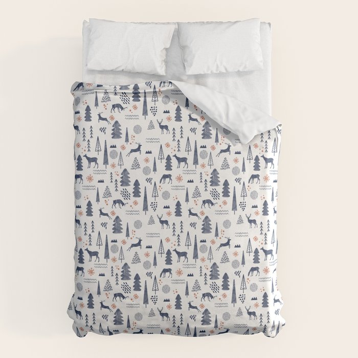 Deer Christmas forest Duvet Cover Gallery Image 1
