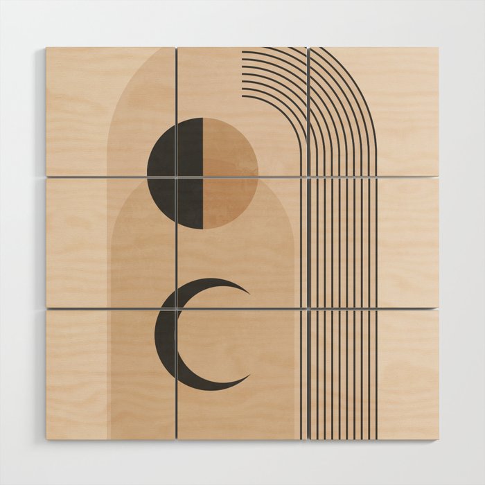 Minimal Geometric Shapes 120 Wood Wall Art Gallery Image 1