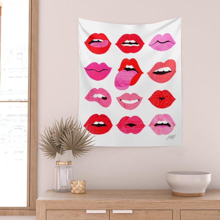 Lips of Love Wall Tapestry Gallery Image 2