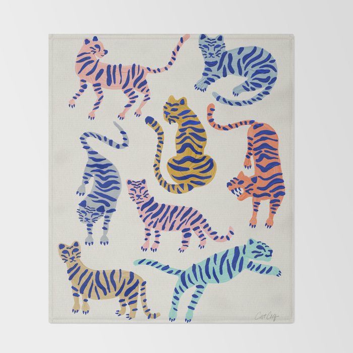 Tiger Collection - Indigo Palett Throw Blanket Gallery Image 2