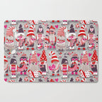 I gnome you more // grey background red and pink Valentine's Day gnomes and motifs Cutting Board Gallery Image 1