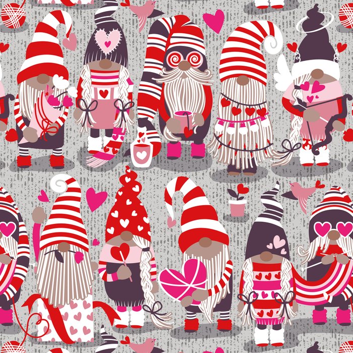 I gnome you more // grey background red and pink Valentine's Day gnomes and motifs Coffee Mug Gallery Image 2