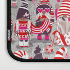 I gnome you more // grey background red and pink Valentine's Day gnomes and motifs Laptop Sleeve Gallery Image 3