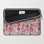 I gnome you more // grey background red and pink Valentine's Day gnomes and motifs Laptop Sleeve Gallery Image 2