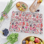 I gnome you more // grey background red and pink Valentine's Day gnomes and motifs Cutting Board Gallery Image 2
