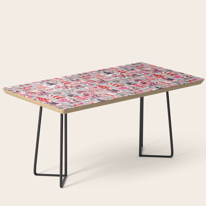 I gnome you more // grey background red and pink Valentine's Day gnomes and motifs Coffee Table Gallery Image 1