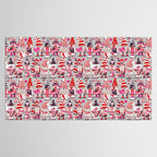 I gnome you more // grey background red and pink Valentine's Day gnomes and motifs Tablecloth Gallery Image 2