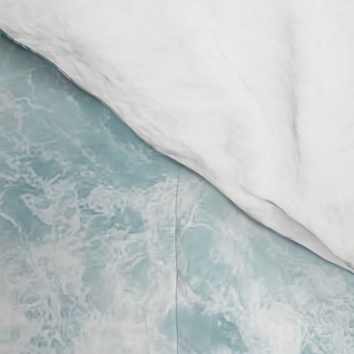 Aerial Ocean Print - Aerial Beach - Pastel Pink Sand - Sea -Travel photography by Ingrid Beddoes Comforter Gallery Image 4