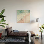 Aerial Ocean Print - Aerial Beach - Pastel Pink Sand - Sea -Travel photography by Ingrid Beddoes Wood Wall Art Gallery Image 2