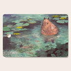 Capybara in the pond Cutting Board Gallery Image 1