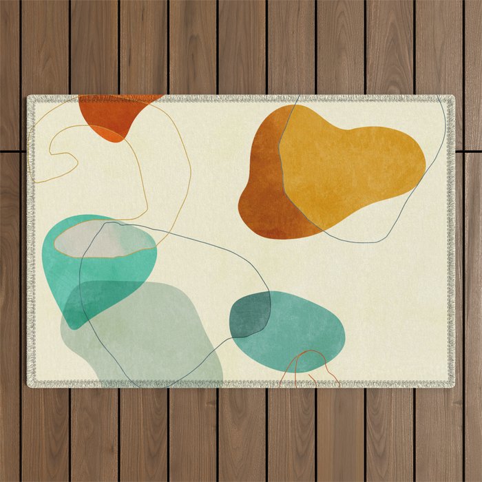 minimal shape world II Outdoor Rug Gallery Image 1