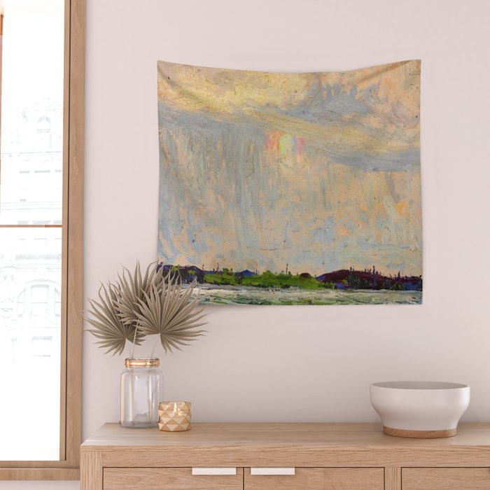 Tom Thomson Misty Sky c. 1913-1914 Canadian Landscape Artist Wall Tapestry Gallery Image 2