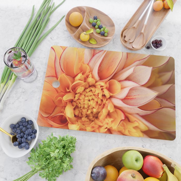 Free Spirit - Yellow Dahlia Flower Photo - Modern Botanical Art Cutting Board Gallery Image 2