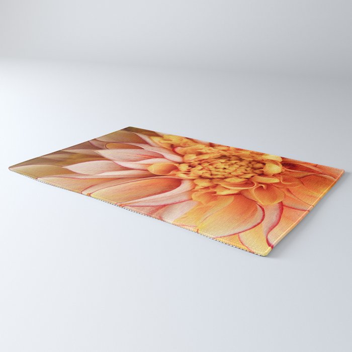 Free Spirit - Yellow Dahlia Flower Photo - Modern Botanical Art Rug Gallery Image 3