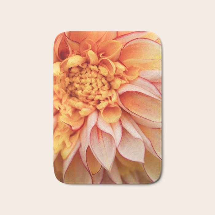 Free Spirit - Yellow Dahlia Flower Photo - Modern Botanical Art Bath Mat Gallery Image 1