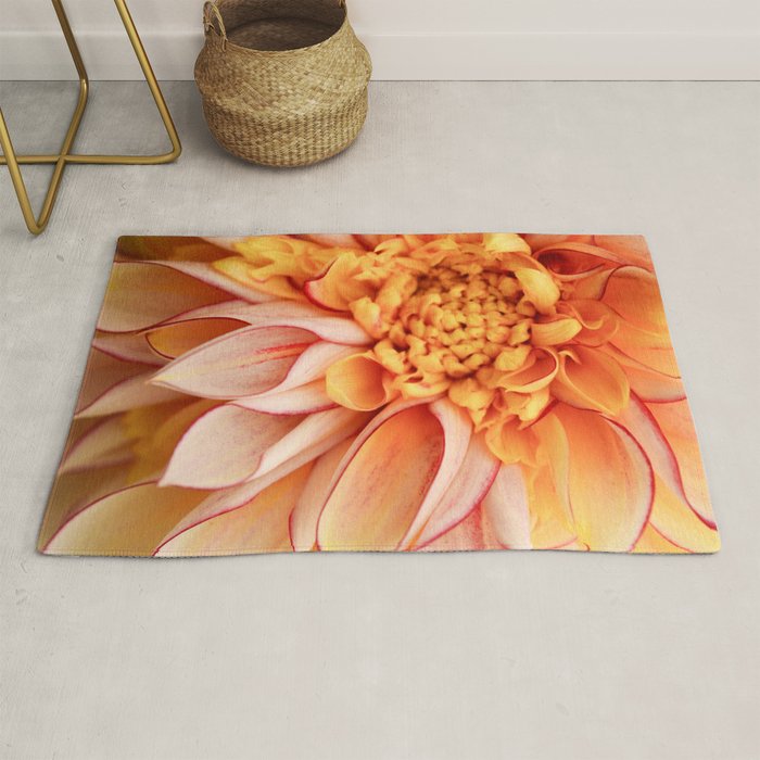Free Spirit - Yellow Dahlia Flower Photo - Modern Botanical Art Rug Gallery Image 1