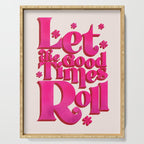 Let The Good Times Roll  - Retro Type in Pink Serving Tray Gallery Image 1