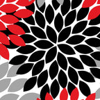 Red Black Gray Flower Pattern, Dahlia Flower Petals, Red Black Floral Pattern Coffee Mug Gallery Image 2