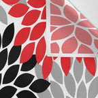 Red Black Gray Flower Pattern, Dahlia Flower Petals, Red Black Floral Pattern Wall Tapestry Gallery Image 3
