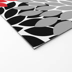 Red Black Gray Flower Pattern, Dahlia Flower Petals, Red Black Floral Pattern Welcome Mat Gallery Image 2