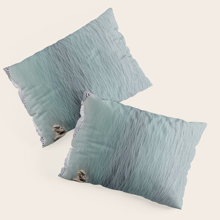 Seaside Patterns - Pastel Umbrella Coastal Print Pillow Sham Gallery Image 1