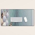 Seaside Patterns - Pastel Umbrella Coastal Print Desk Mat Gallery Image 1