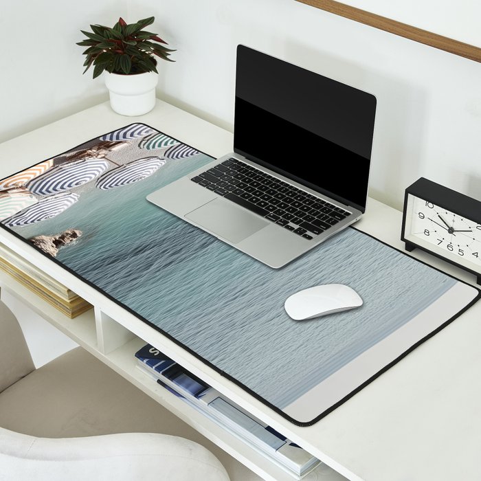 Seaside Patterns - Pastel Umbrella Coastal Print Desk Mat Gallery Image 2