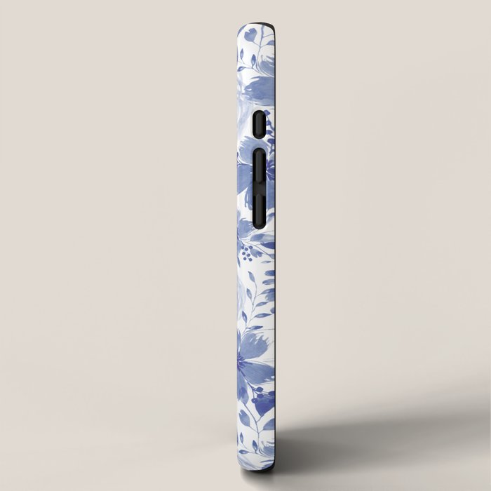 Blue and White Watercolor Florals iPhone Case Gallery Image 2