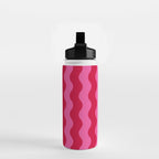  Red and Pink Candy Striped Waves Water Bottle Gallery Image 2