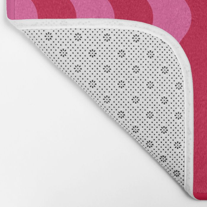  Red and Pink Candy Striped Waves Bath Mat Gallery Image 2