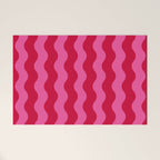  Red and Pink Candy Striped Waves Welcome Mat Gallery Image 1