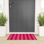  Red and Pink Candy Striped Waves Welcome Mat Gallery Image 3