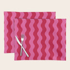  Red and Pink Candy Striped Waves Placemat Gallery Image 1