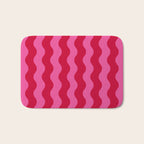  Red and Pink Candy Striped Waves Bath Mat Gallery Image 1