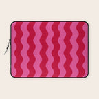  Red and Pink Candy Striped Waves Laptop Sleeve Gallery Image 1
