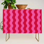  Red and Pink Candy Striped Waves Credenza Gallery Image 1