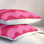  Red and Pink Candy Striped Waves Pillow Sham Gallery Image 3