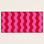  Red and Pink Candy Striped Waves Desk Mat Gallery Image 3