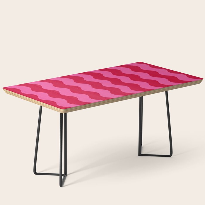  Red and Pink Candy Striped Waves Coffee Table Gallery Image 1