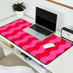  Red and Pink Candy Striped Waves Desk Mat Gallery Image 2