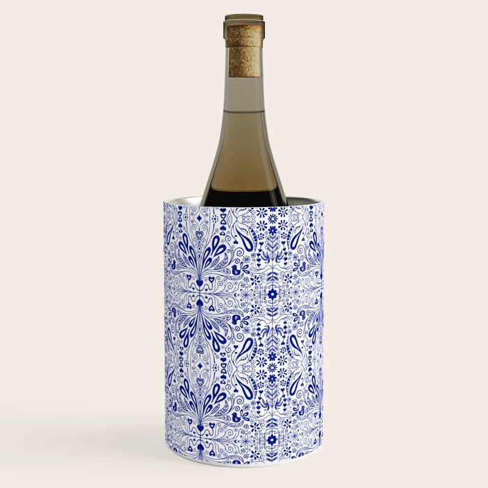 Chinoiserie Folk Seamless Pattern Wine Chiller Gallery Image 1
