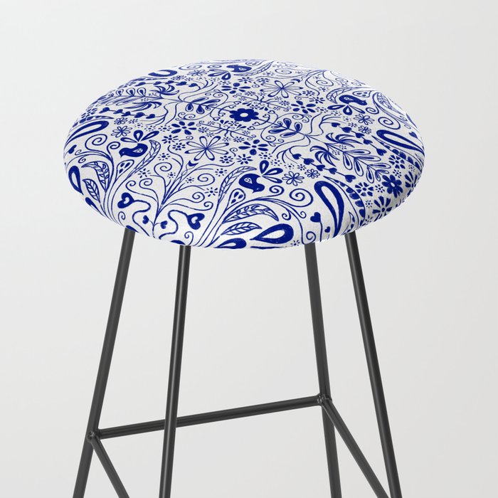 Chinoiserie Folk Seamless Pattern Stool Gallery Image 2