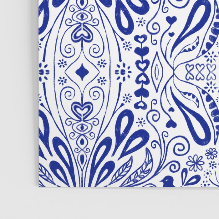 Chinoiserie Folk Seamless Pattern Poster Gallery Image 3