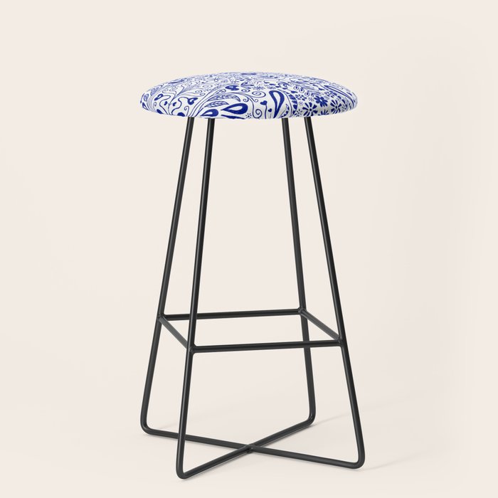 Chinoiserie Folk Seamless Pattern Stool Gallery Image 1