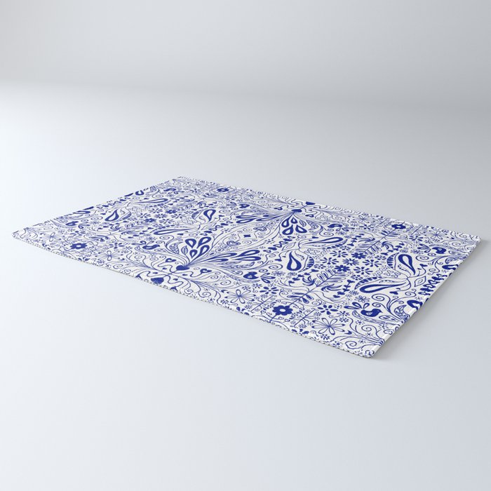 Chinoiserie Folk Seamless Pattern Rug Gallery Image 3