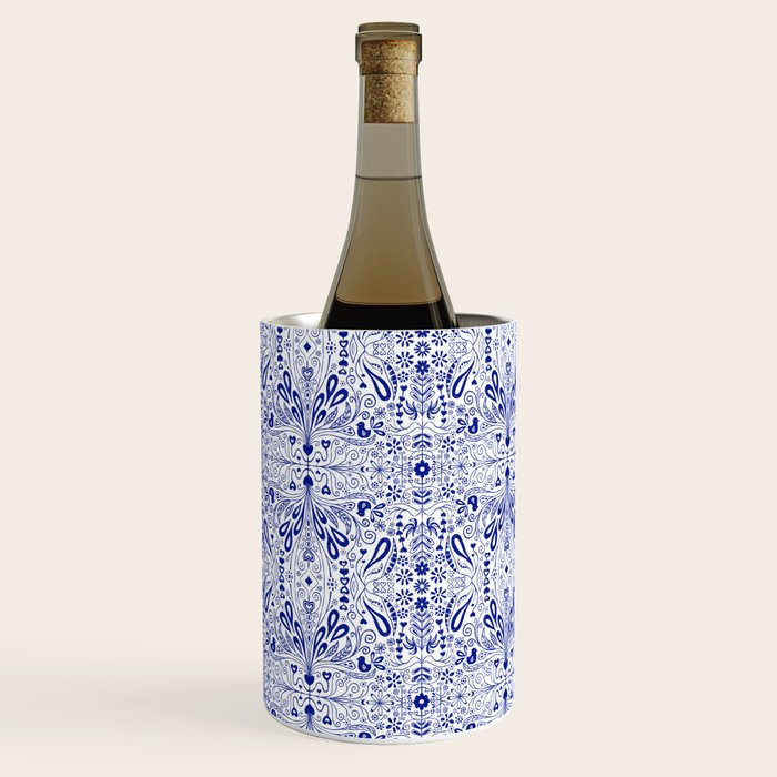 Chinoiserie Folk Seamless Pattern Wine Chiller Gallery Image 2