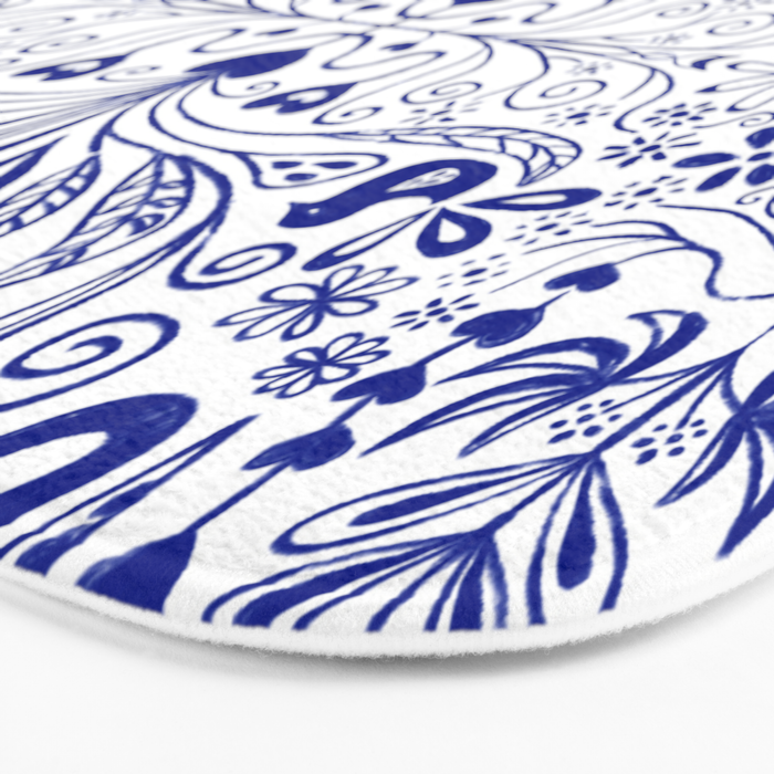 Chinoiserie Folk Seamless Pattern Bath Mat Gallery Image 3