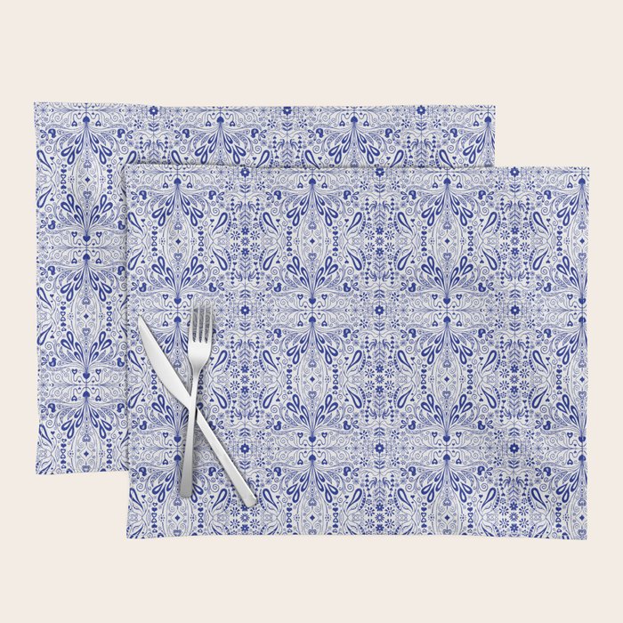 Chinoiserie Folk Seamless Pattern Placemat Gallery Image 1