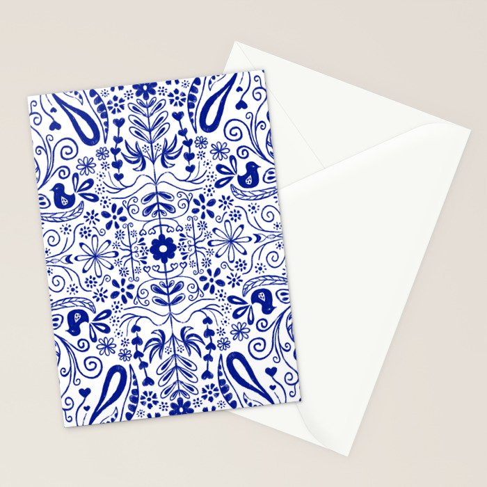 Chinoiserie Folk Seamless Pattern Stationery Card Gallery Image 2